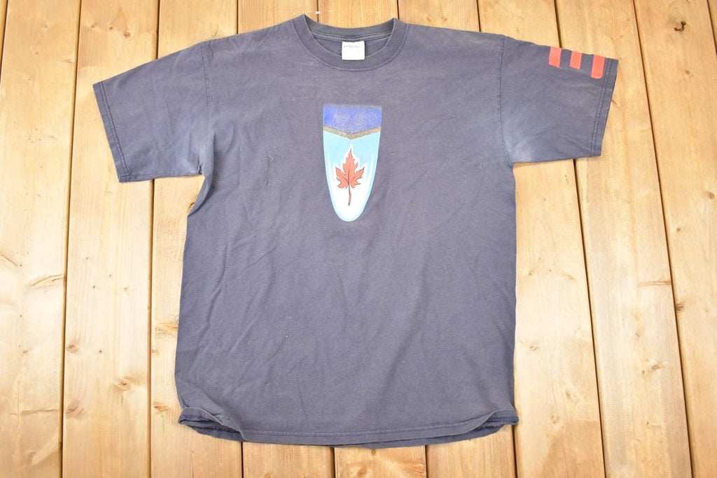 Vintage 1990s Canadian Bobsled Racing Souvenir Travel T-Shirt Men's M