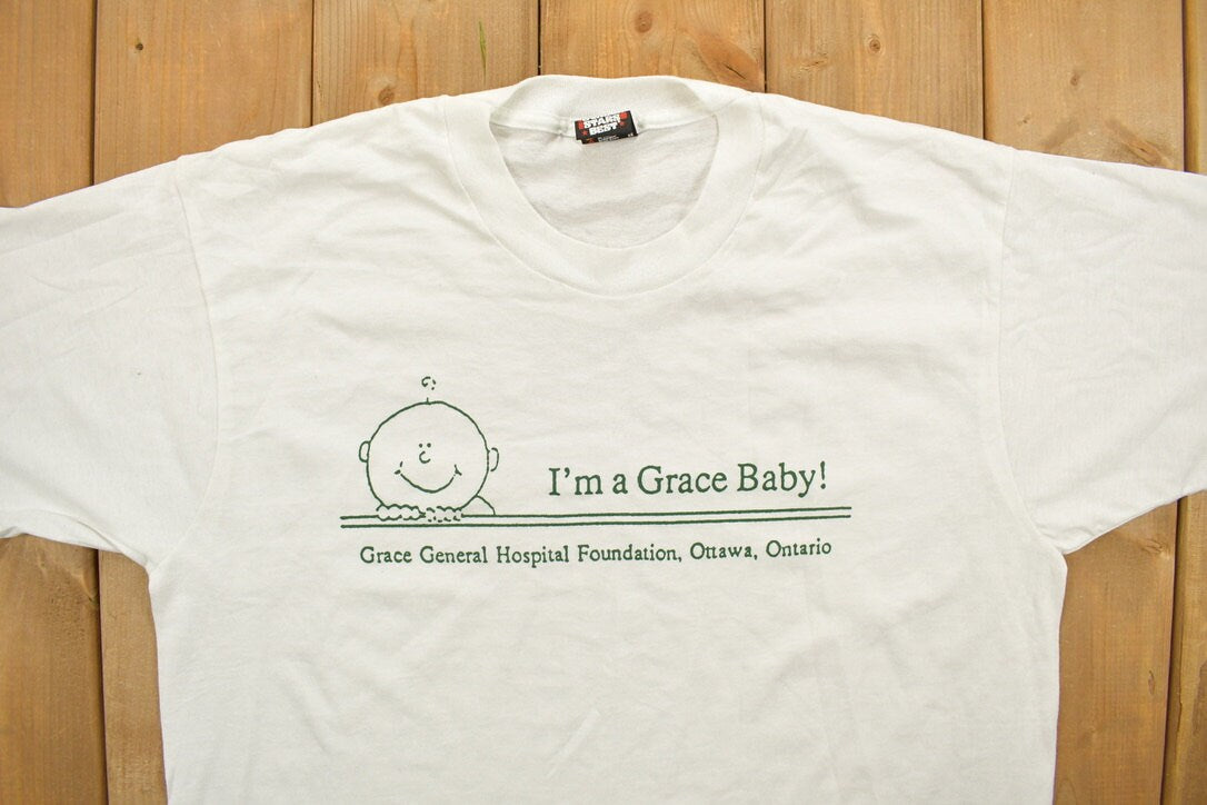 Vintage 1990s Grace Baby Hospital Ontario Graphic T-Shirt