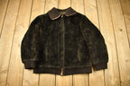 Vintage 1950s Brown Fur Zip Up Jacket