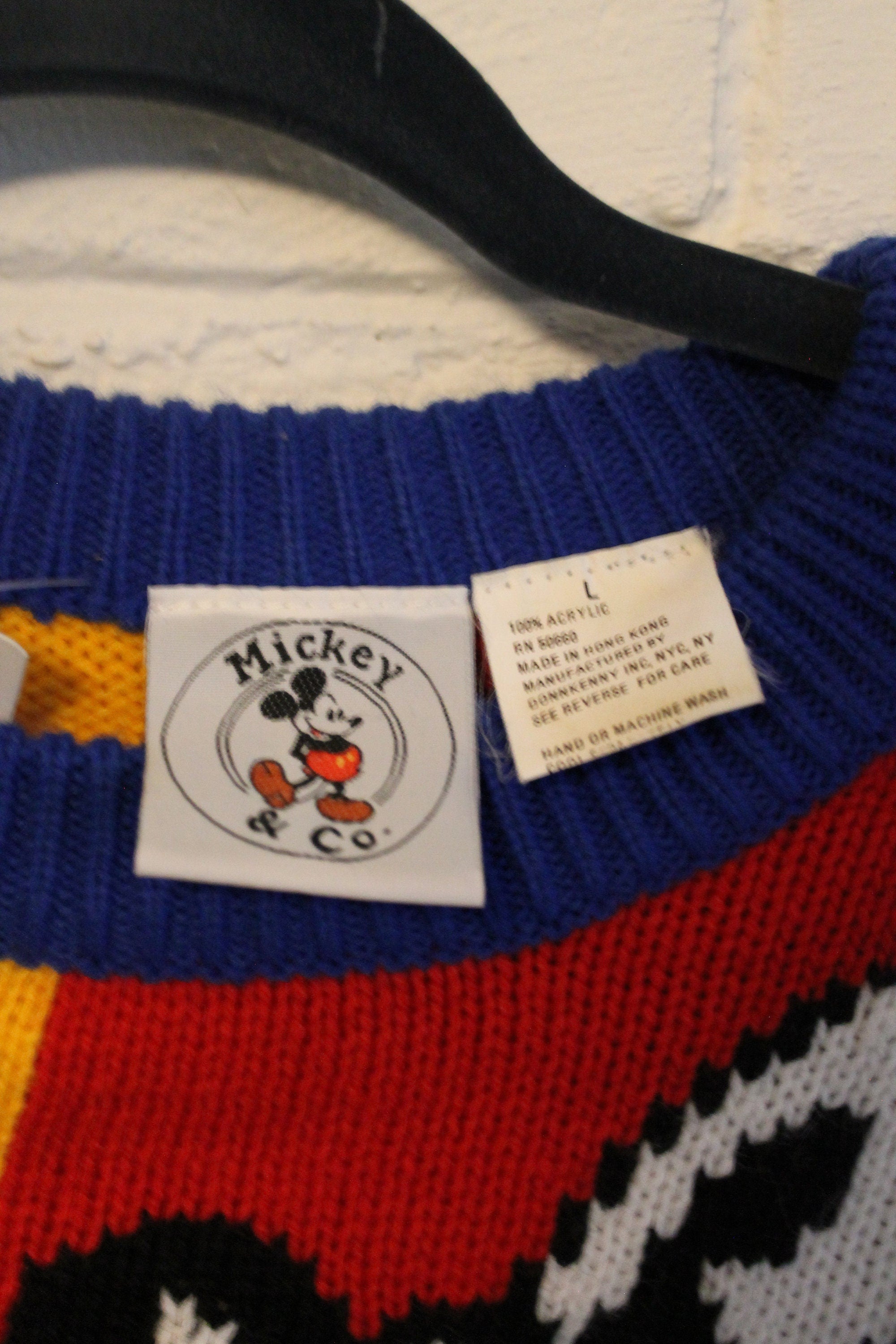 Vintage 1990s Mickey & Minnie Mouse Knitted Crewneck Sweater
