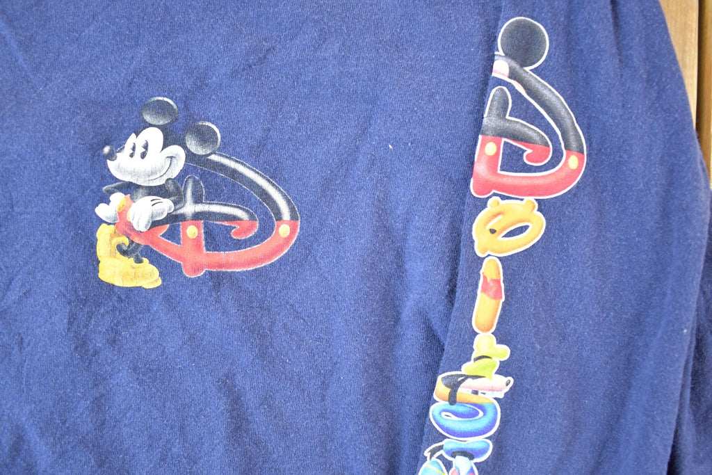 Vintage 1990s Mickey Mouse Disney Cartoon Promo Longsleeve T-Shirt Mens L / 90s Graphic Tee / Vintage Mickey Mouse / Made In USA