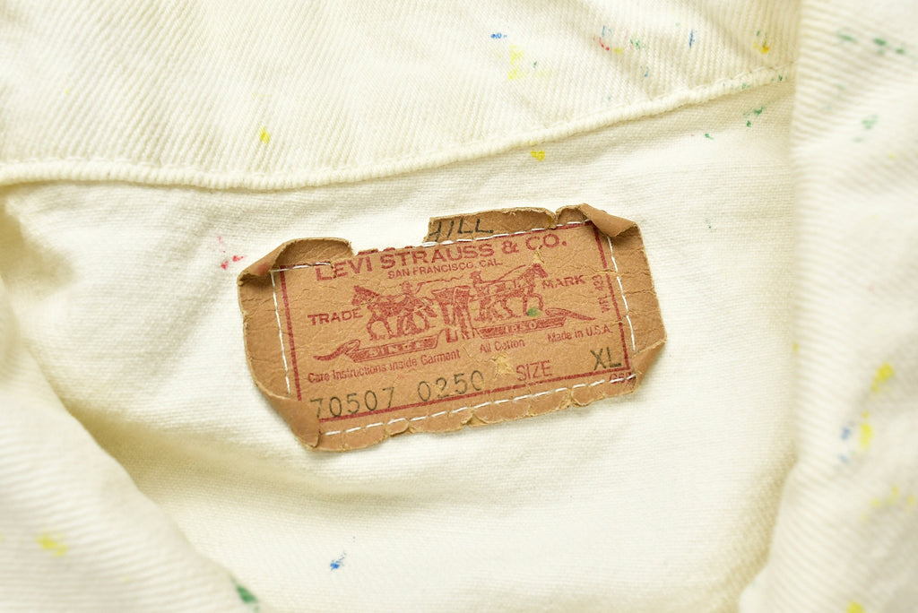 Vintage 1990s Levi's Confetti Painted Denim Jean Jacket