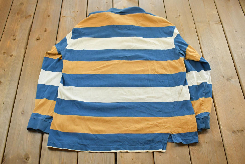 Vintage Y2K Timberland Striped Longsleeve Polo Shirt Men's L / 2000's Preppy Style / Button Up