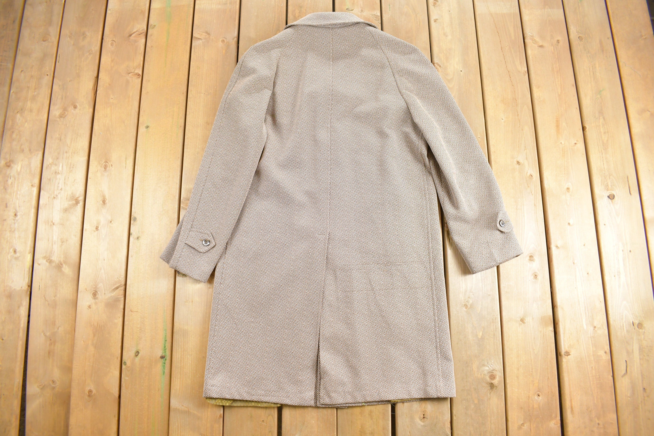 Vintage 1980s TownCraft Full Length Wool Trench Coat
