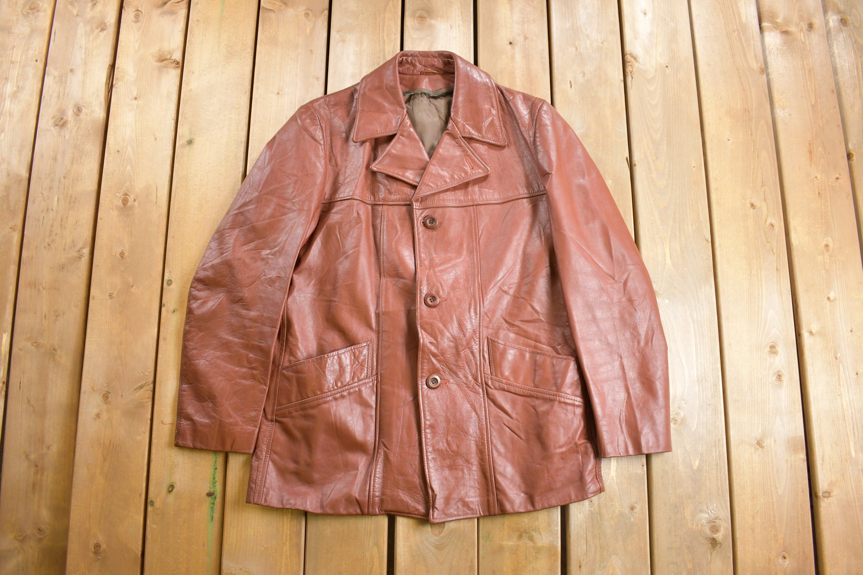 Vintage 1970s Leather Jacket /