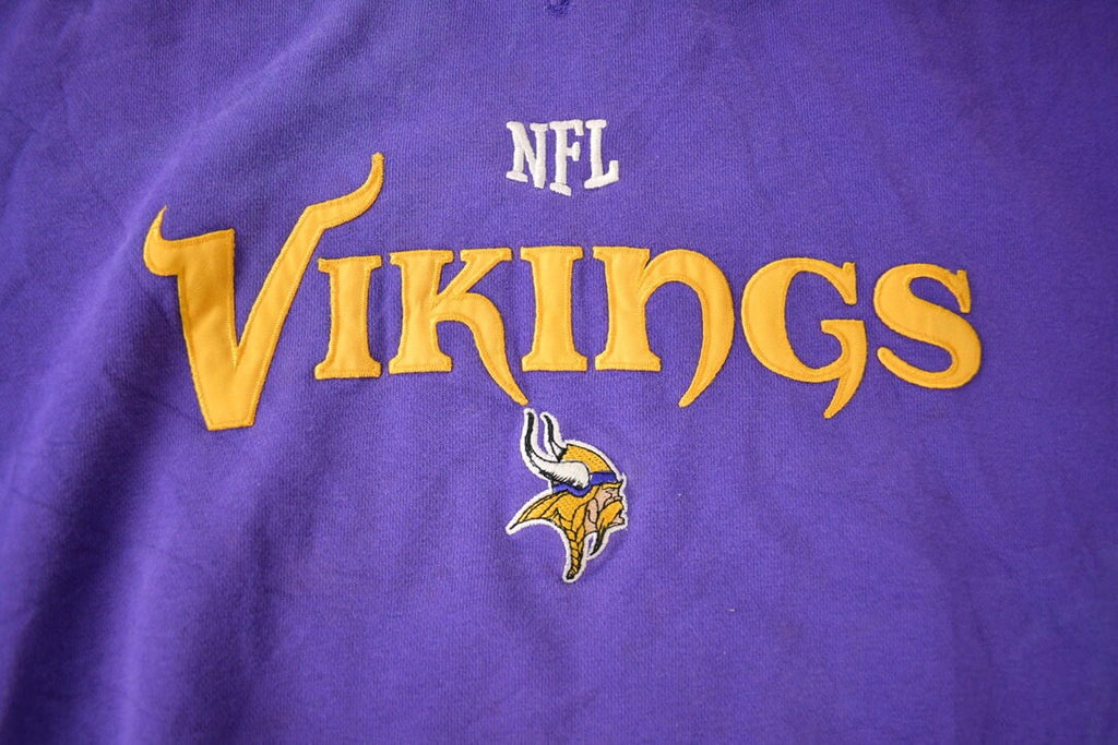 Vintage 2000s Minnesota Vikings NFL Football Embroidered Hoodie Made In USA