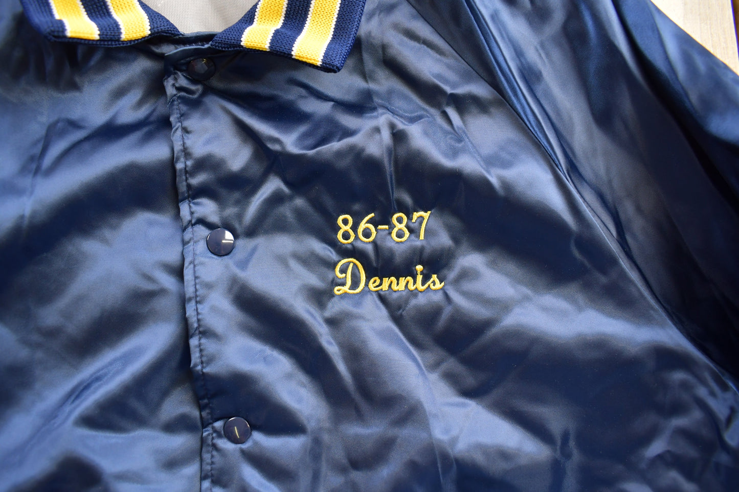 Vintage 1980s Bowling Champs 'Dennis' Satin Jacket / Snap Button / Streetwear / Souvenir Jacket / Made In USA / Work Jacket / Aristo Jac