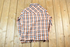 Vintage 1990s Wrangler Western Style Plaid Snap Button Mens M