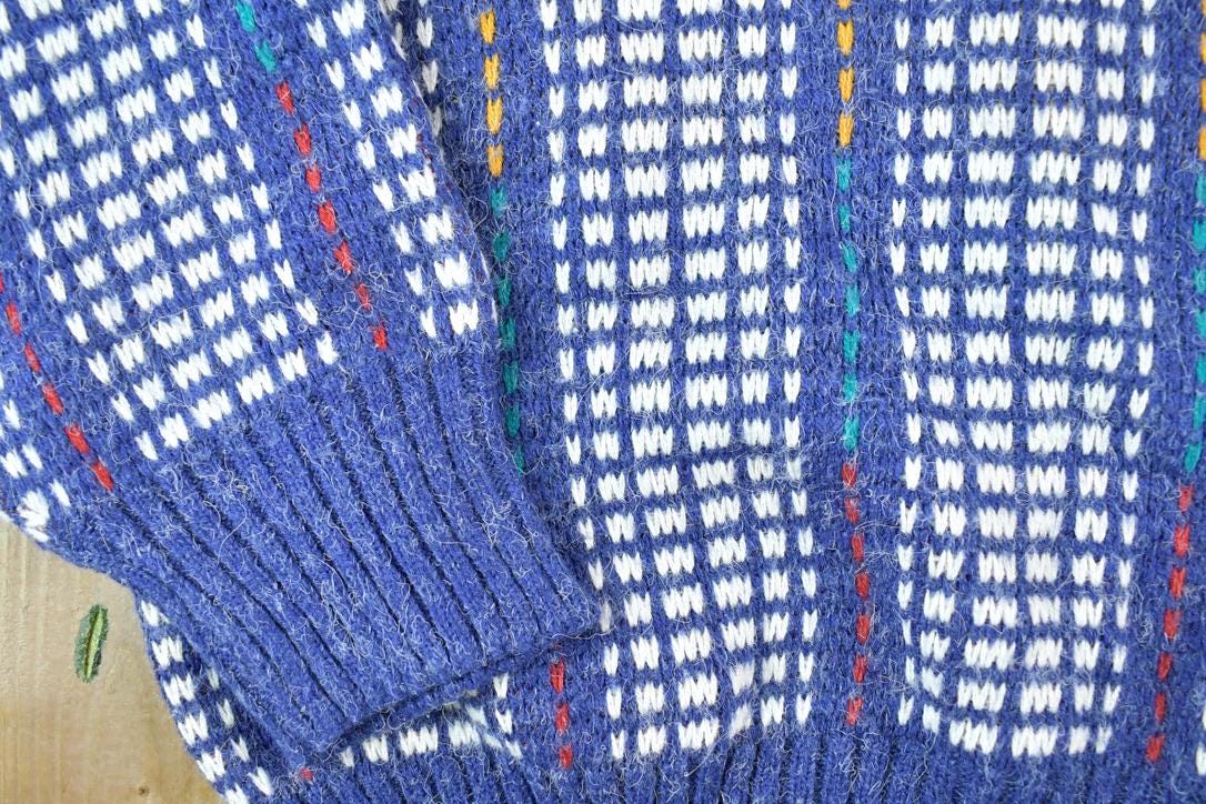 Vintage 1990s McGregor Maximum Knit Abstract Pattern Crewneck Sweater Made In 90s Crewneck