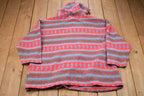 Vintage 1990s Full Zip Aztec Print Graphic Hoodie