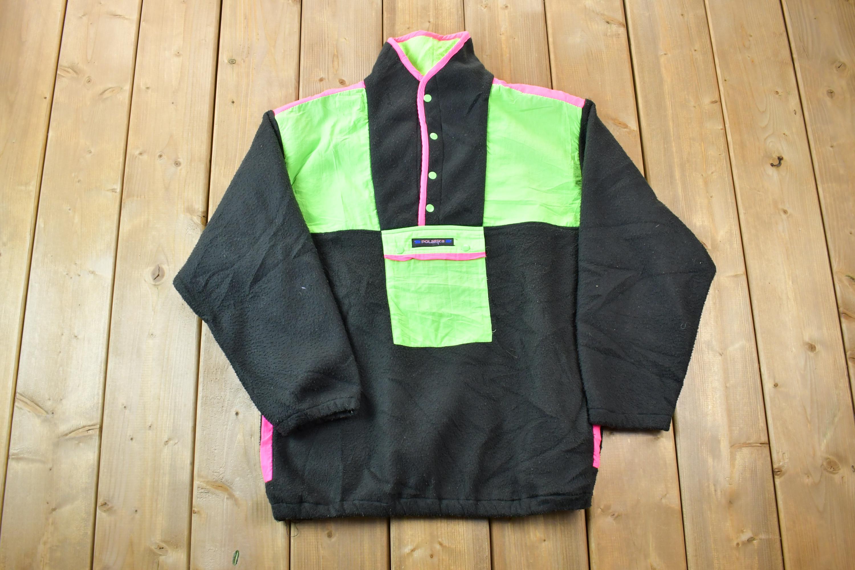 Vintage 1990s Polarica Neon Fleece Sweater