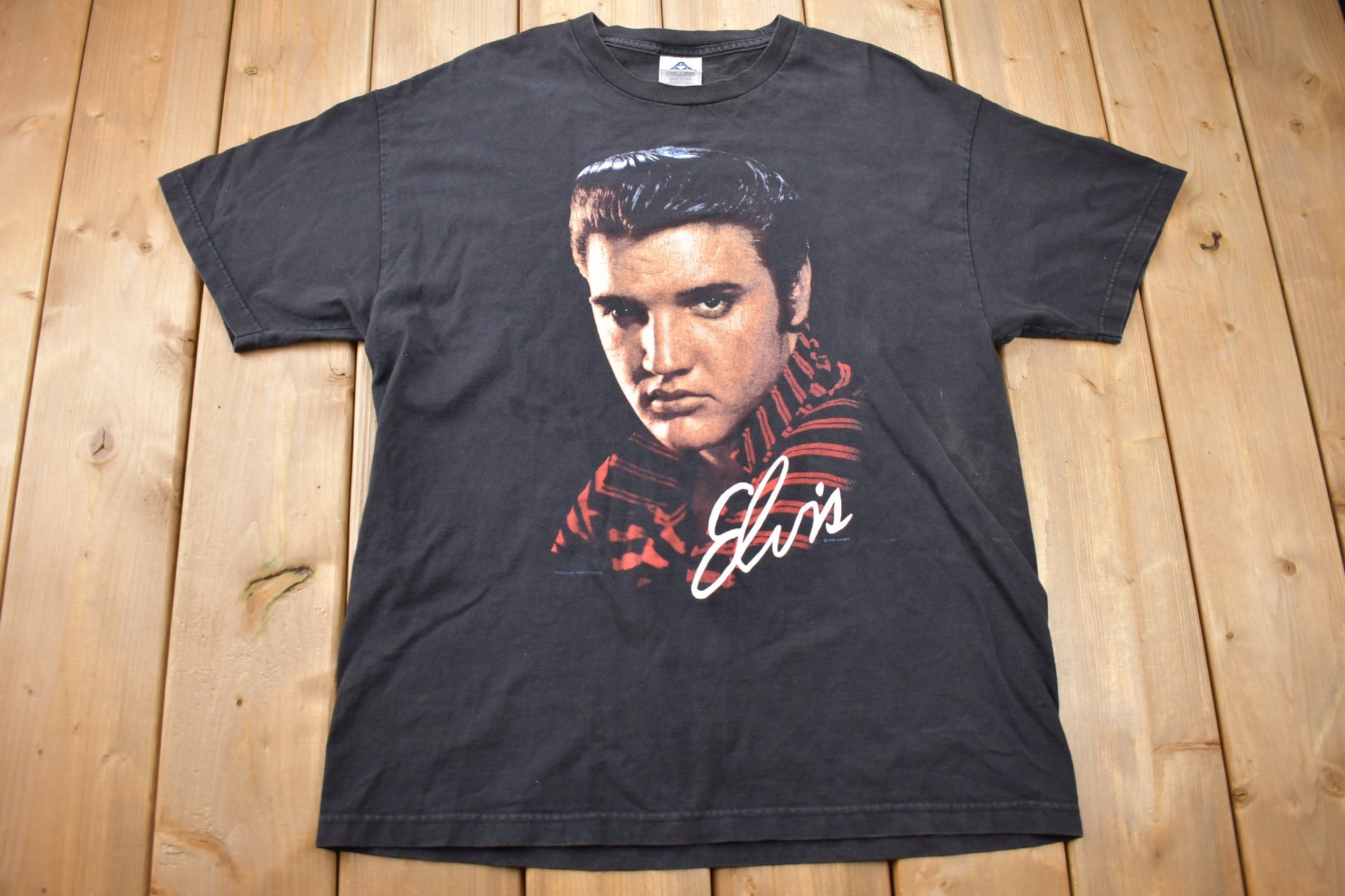Vintage 1996 Elvis Presley Signature Band T-Shirt Single Stitch