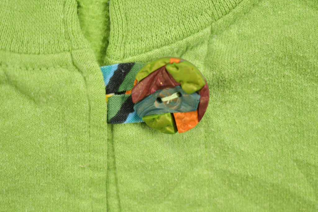 Vintage 1990s Abstract Green Embroidered Cardigan Sweater