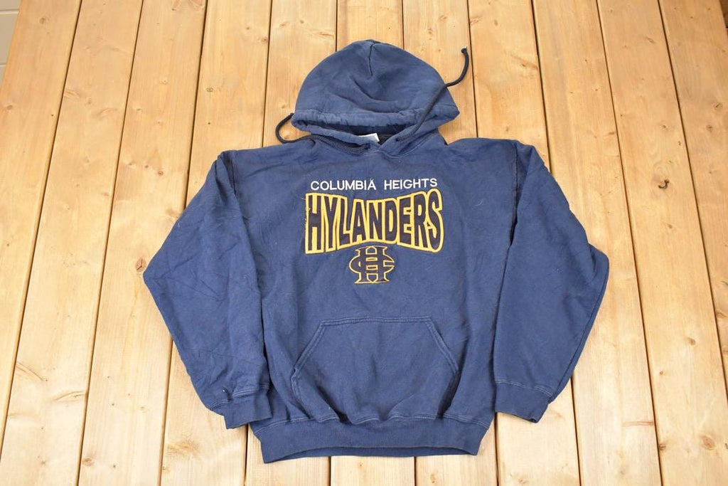Vintage 1990s Columbia Hylanders Embroidered University Hoodie Sweater Men's M