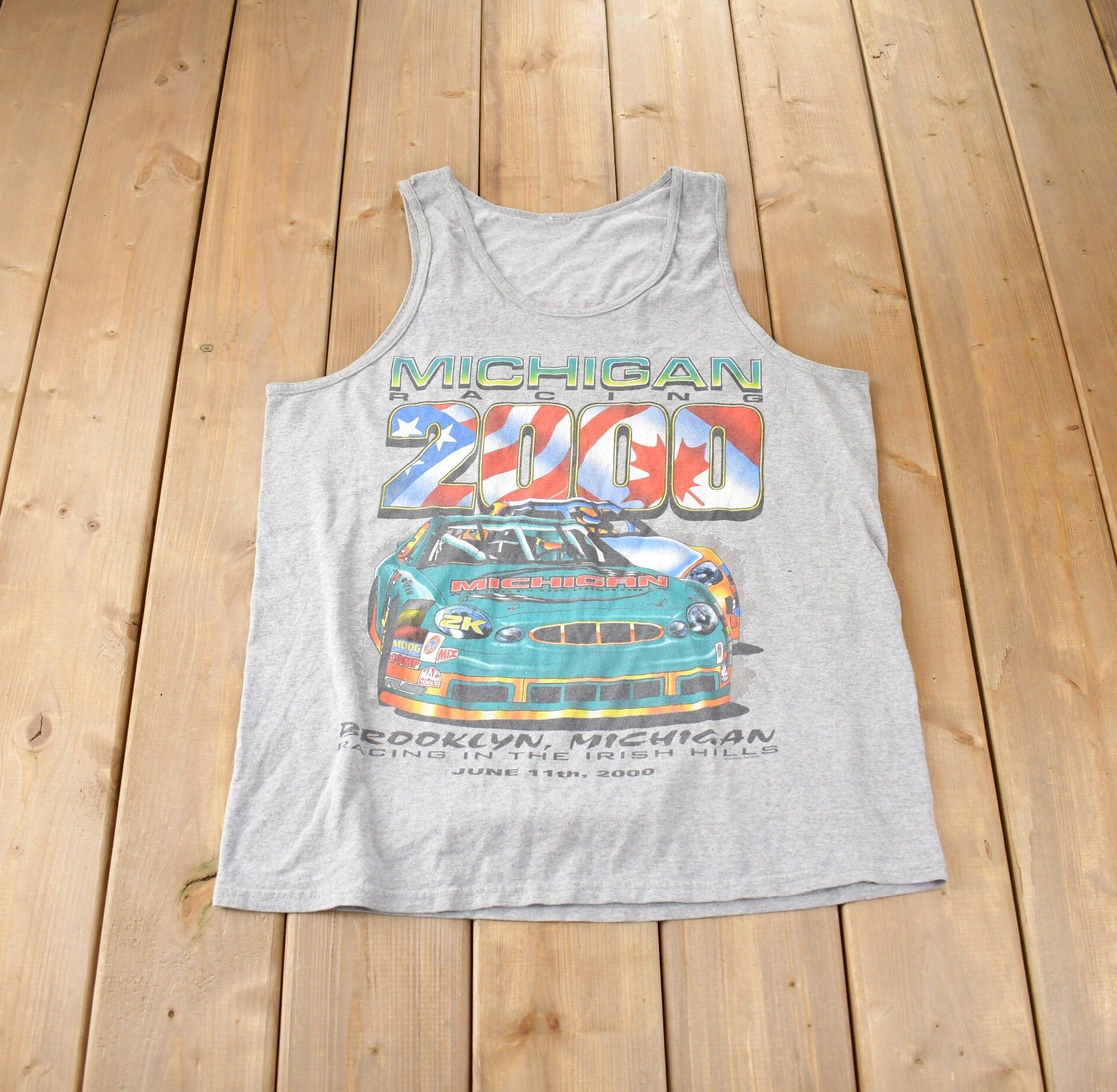 Vintage 2000 Michigan Racing Race Car Tank Top