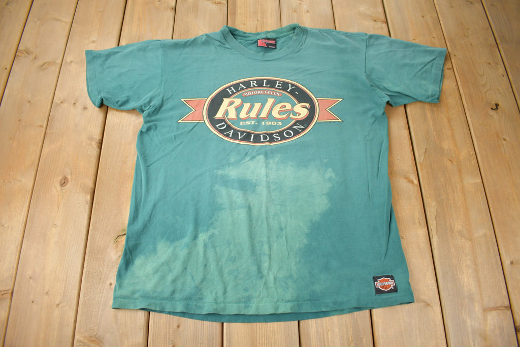 Vintage 1991 Harley Davidson Cape Cod MA Single Stitch Graphic T-Shirt Made In USA