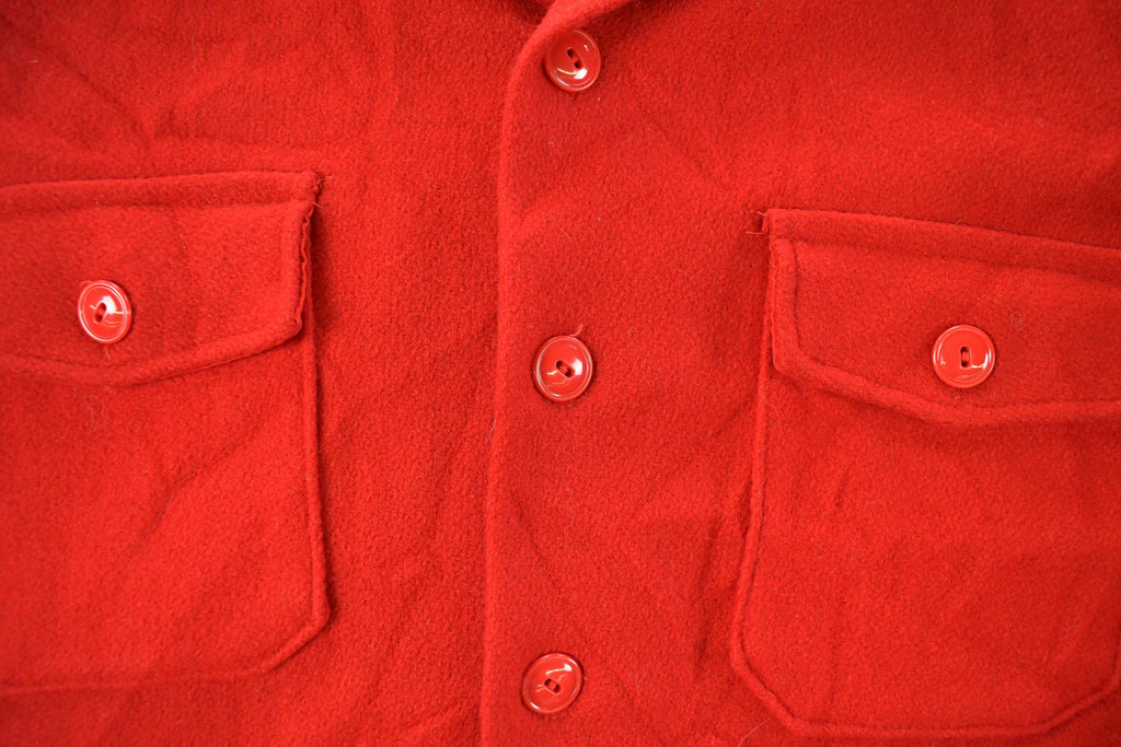 Vintage 1950s Melton Outer-Wear Button Up Flannel Wool Hunting Shirt Jacket Men's L