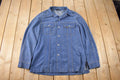 Vintage 1970s Lee Western Style Pearl Snap Button Up Denim Shirt Made in USA Size L