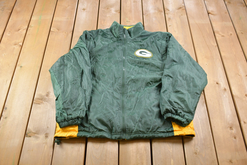 Vintage 1990s Green Bay Packers Logo Fleece Lined Convertible Jacket