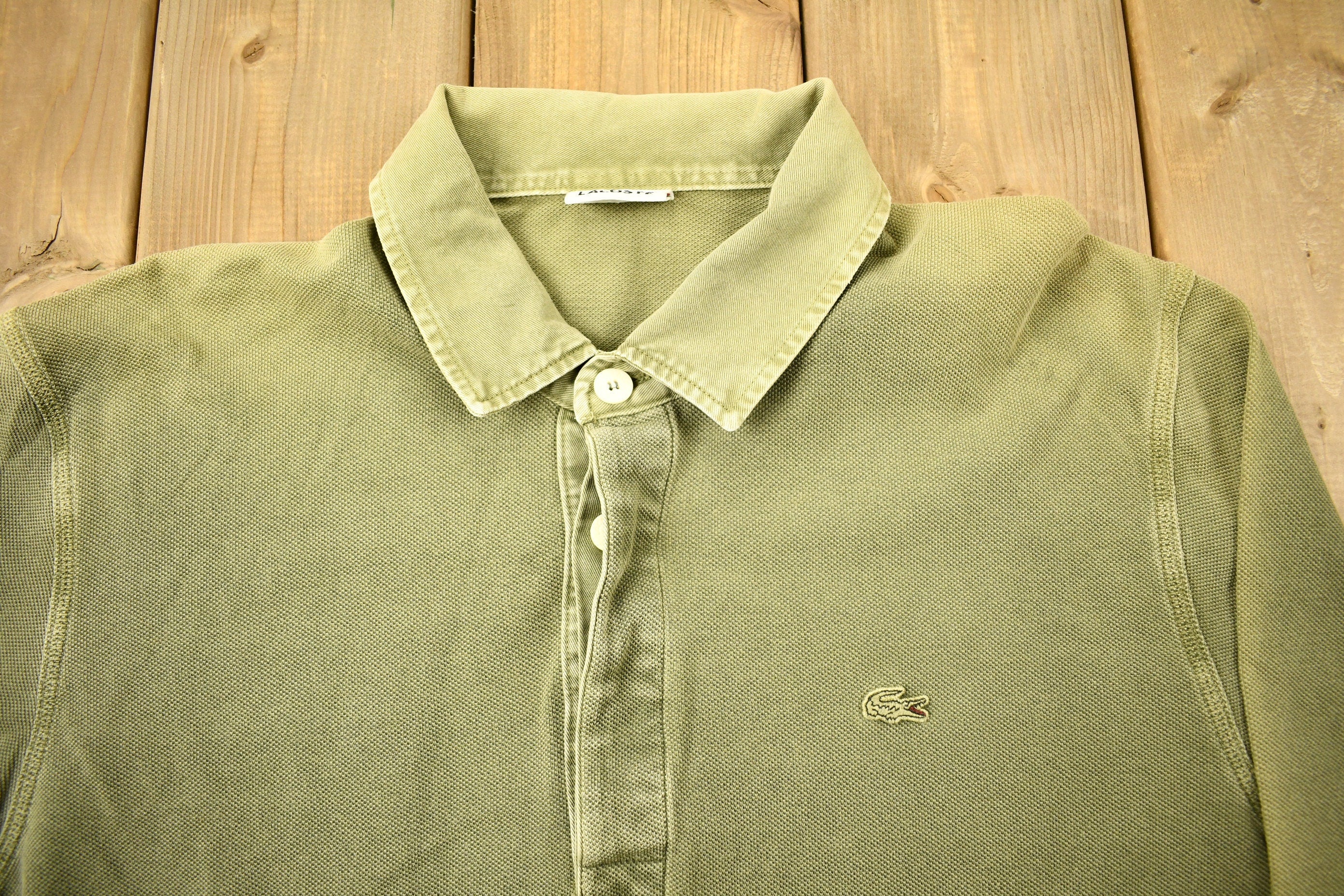 Vintage 1990s Lacoste Embroidered Quarter Button Up Shirt