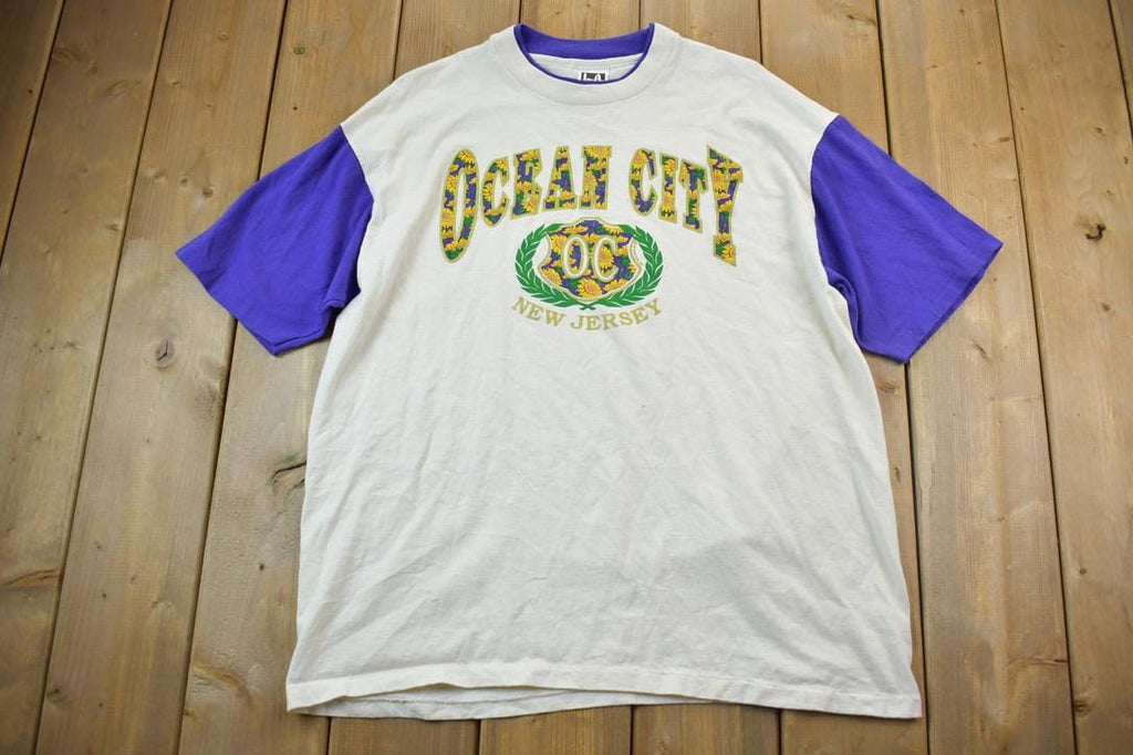 Vintage 1990s Ocean City New Jersey Souvenir T-Shirt / Streetwear / Vacation Tee / Travel T Shirt