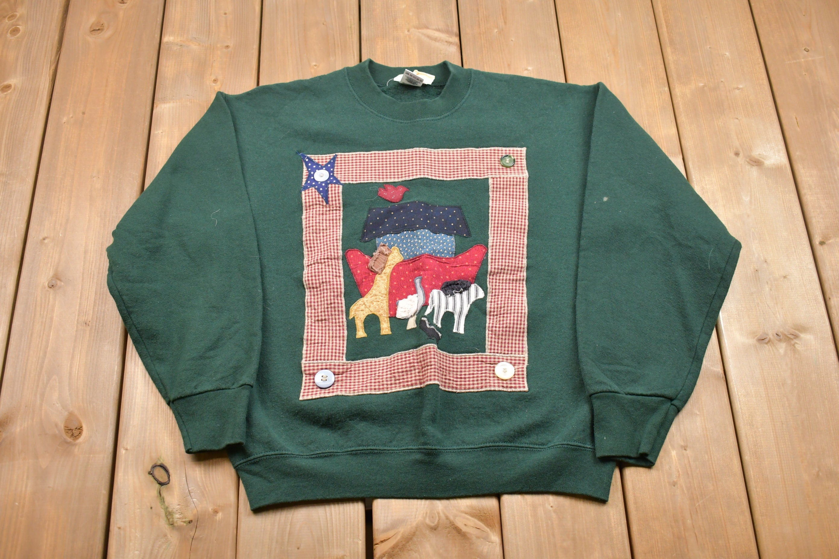 Vintage 1990s Arts & Crafts Noah's Ark Crewneck Sweatshirt