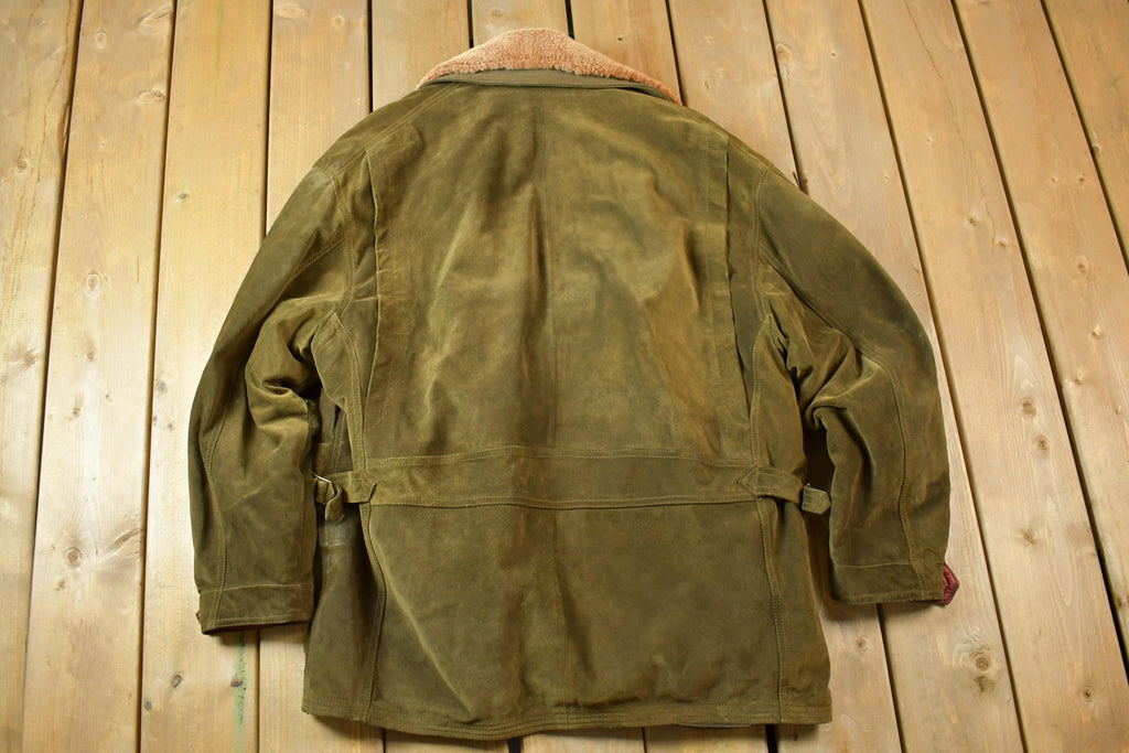 Vintage 1990s Camel Authentic Tradition Suede Leather Jacket Made In USA
