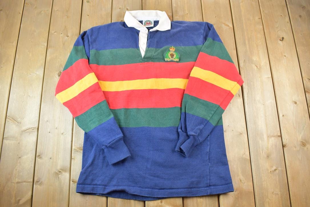 Vintage 1990s Barbarian Logo Rugby Quarter Button Up Shirt