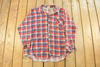 Vintage 1990s American Edition Plaid Flannel Button Up Shirt Men's 2XL