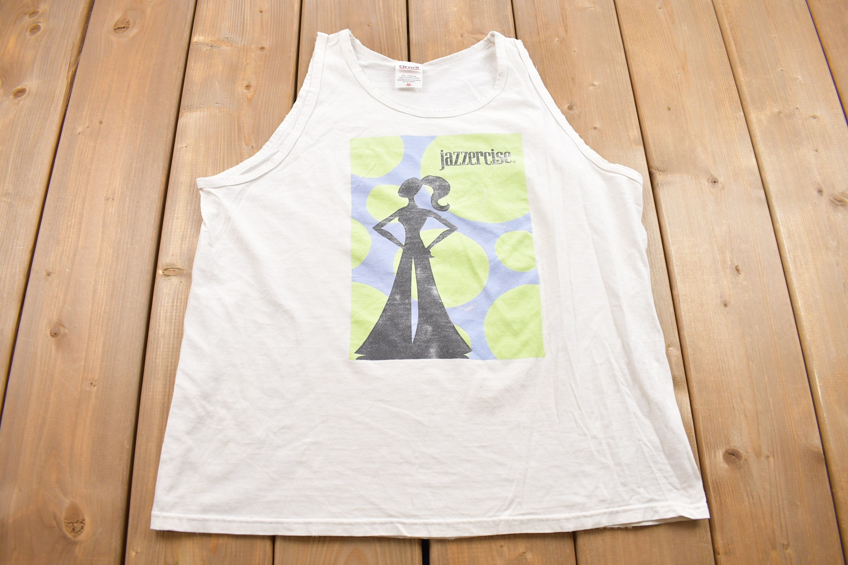 Vintage 1990s Jazzercise Graphic Tank Top Shirt