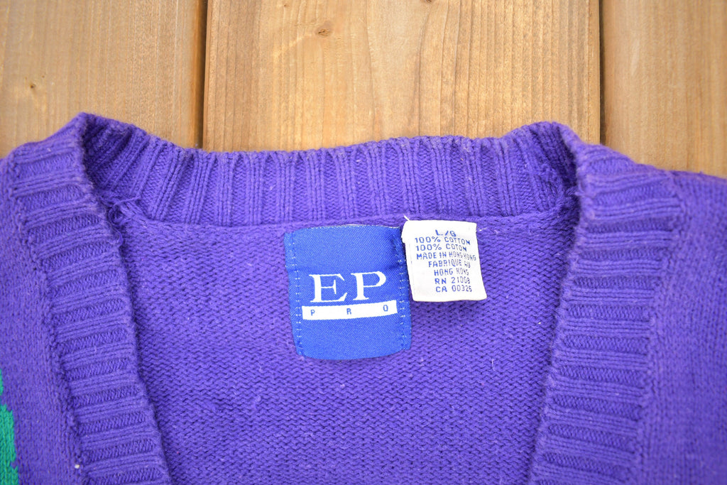 Vintage 1990s EP Pro Golding Theme Knitted Cardigan Sweater