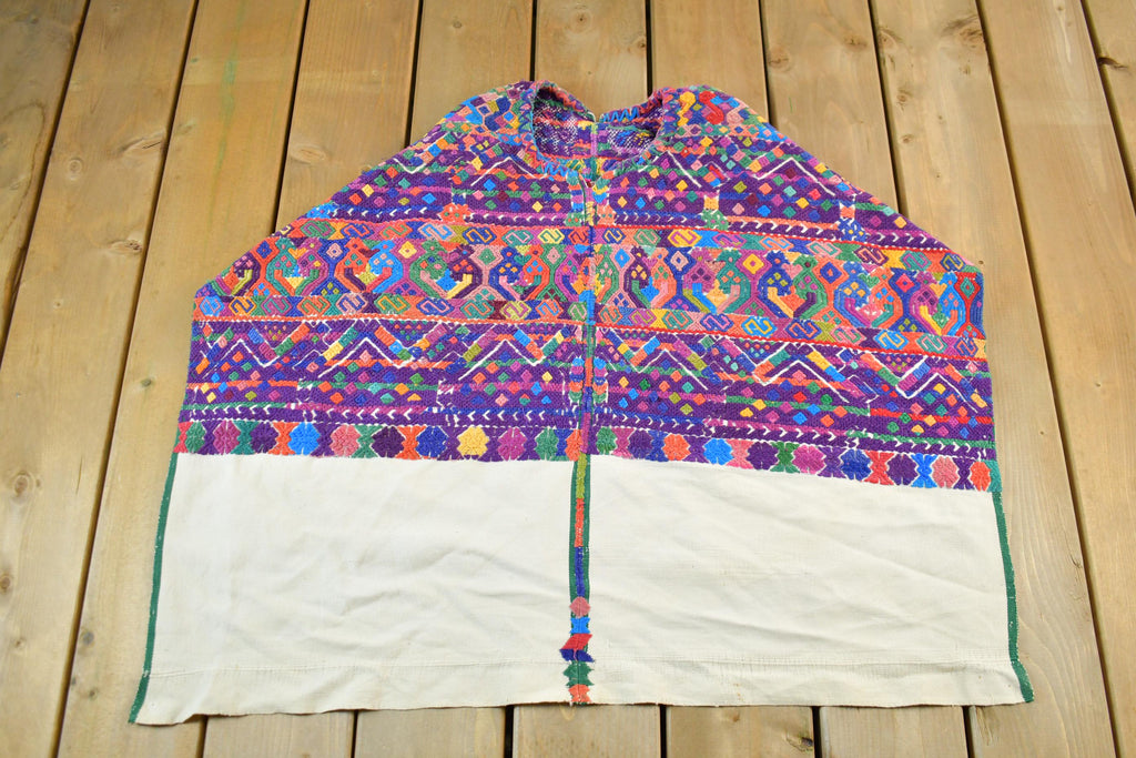 Vintage 1940s 1950s Bohemian Hand Loomed Poncho Jacket