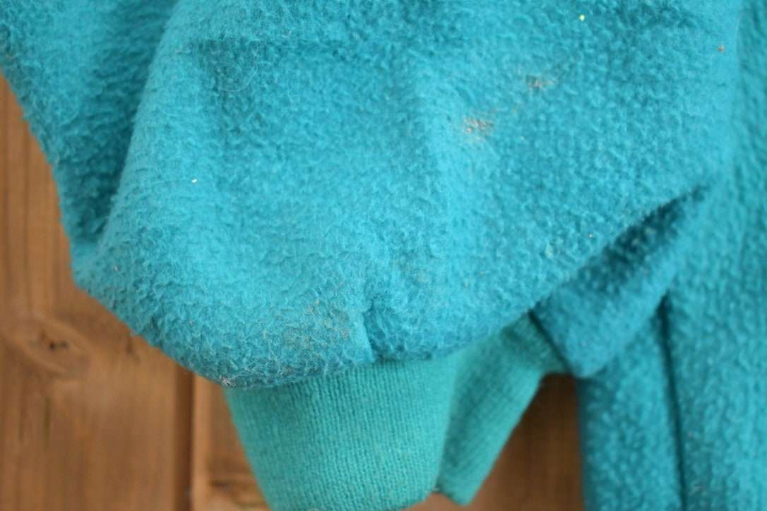 Vintage 1990s Cabin Creek Turquoise Fleece Sweater