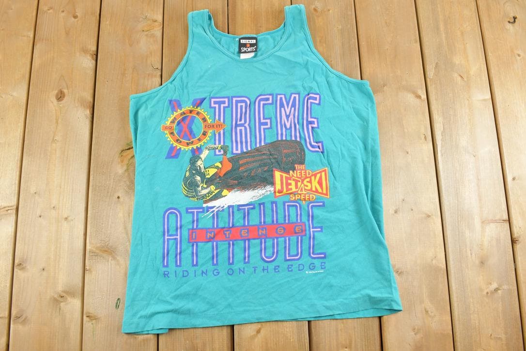 Vintage 1990s X Treme Jet Ski Attitude Graphic Tank Top
