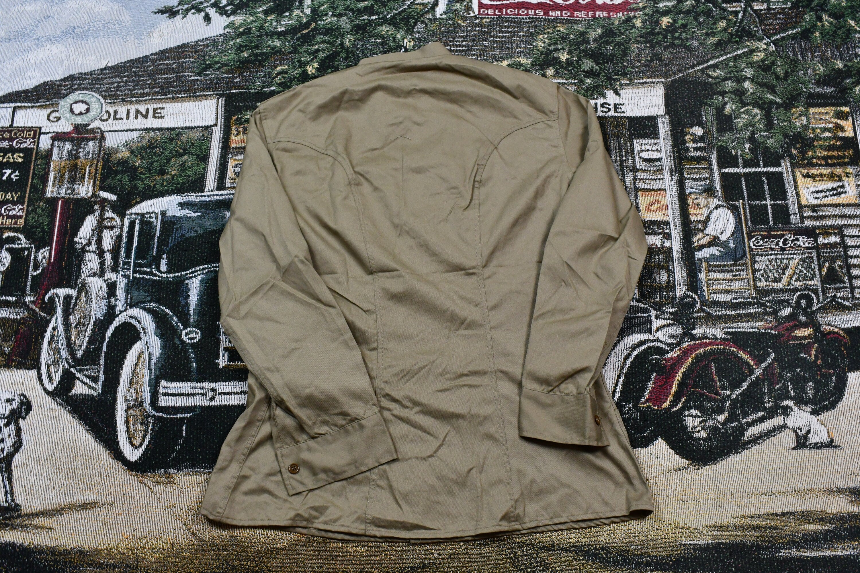 Vintage Khaki Uniform Button Up Shirt
