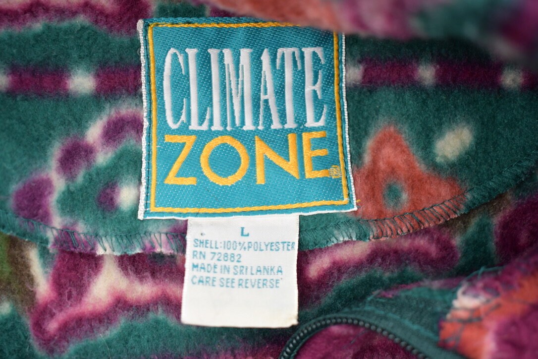 Vintage 1990s Climate Zone Fleece Zip Up Sweater