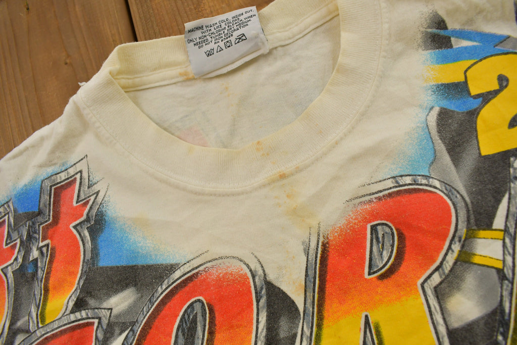 Vintage 2001 Jeff Gordon Blazing Steel All Over Print NASCAR Racing T-Shirt /
