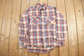 Vintage 1980s JC Penny Plain Pockets Plaid Button Up Shirt