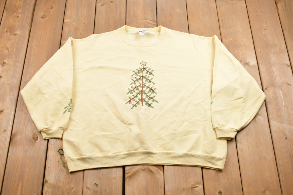 Vintage 1990s Christmas Tree Festive Crewneck Sweatshirt