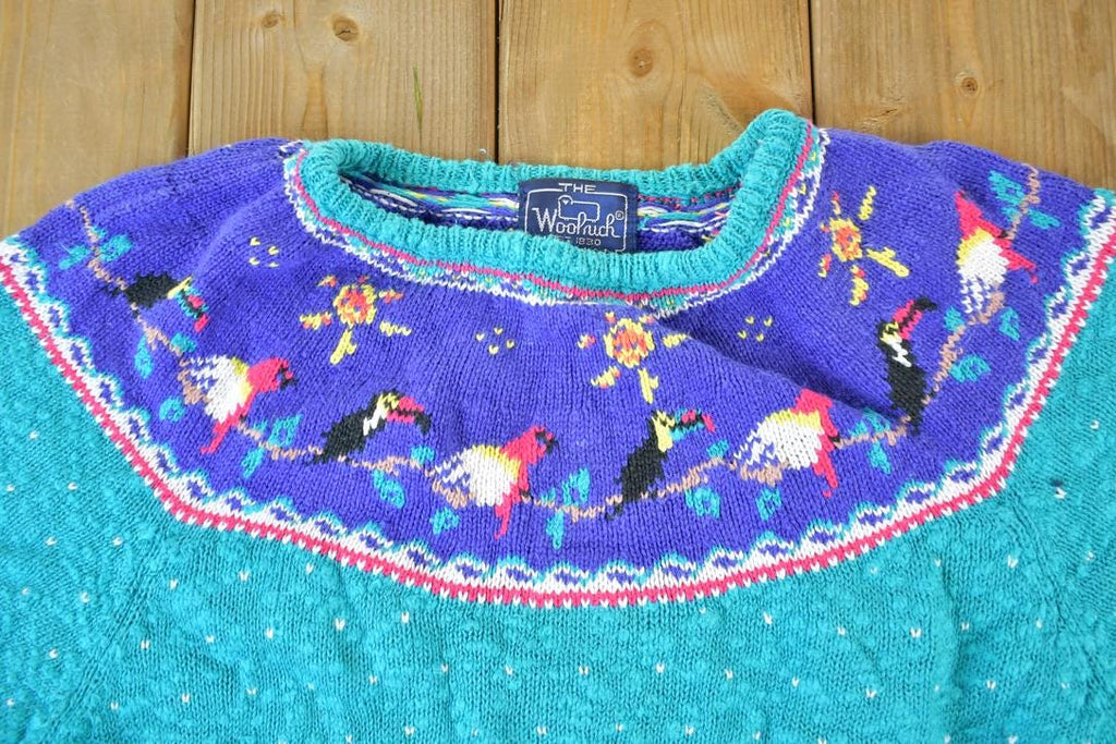 Vintage 1990s Woolrich Woman Knit Abstract Pattern Crewneck Sweater