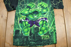 Vintage 2002 The Incredible Hulk All Over Print Button Up T-Shirt Marvel Superhero All Over Print