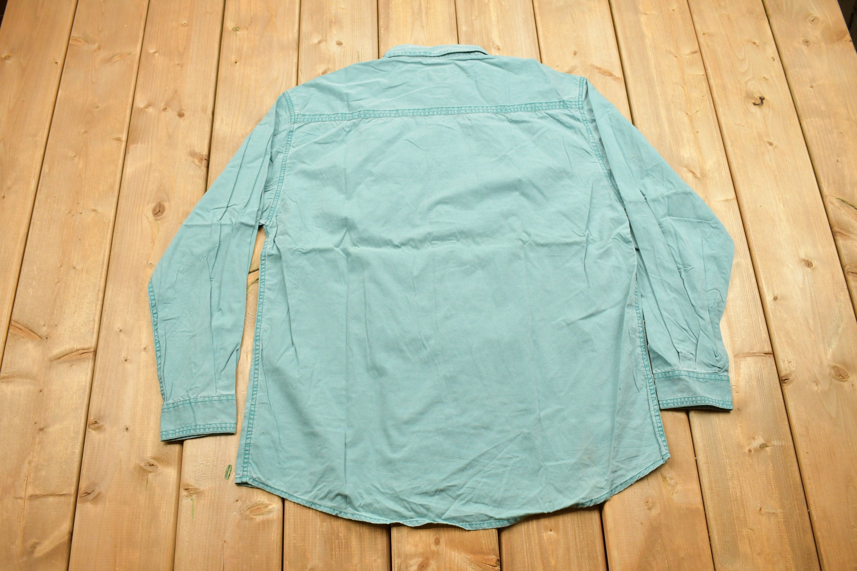 Vintage 1990s Pause Turquoise Button Up Shirt