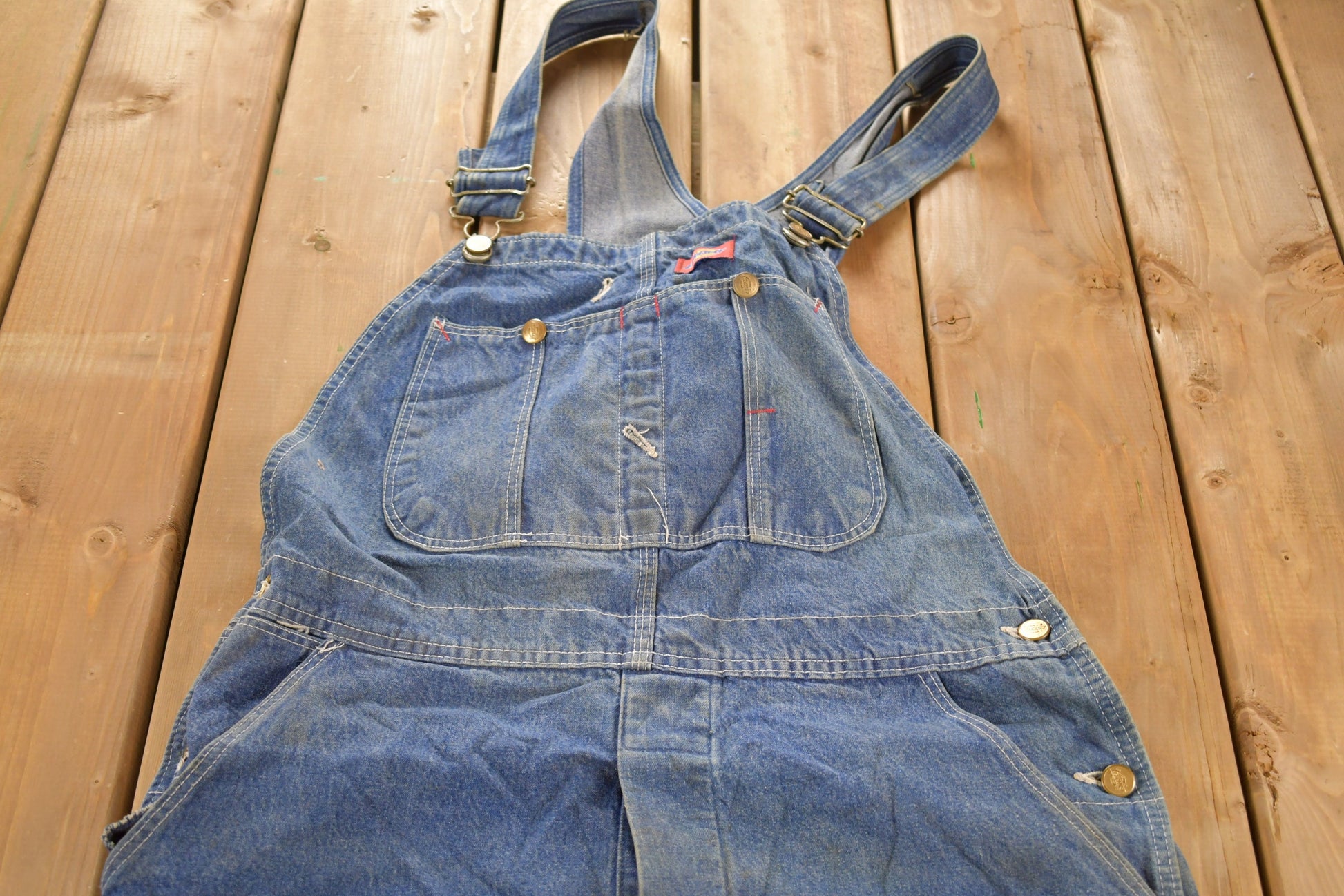 Vintage 1980s Dickies Denim Jean Overalls Size 36 x 29