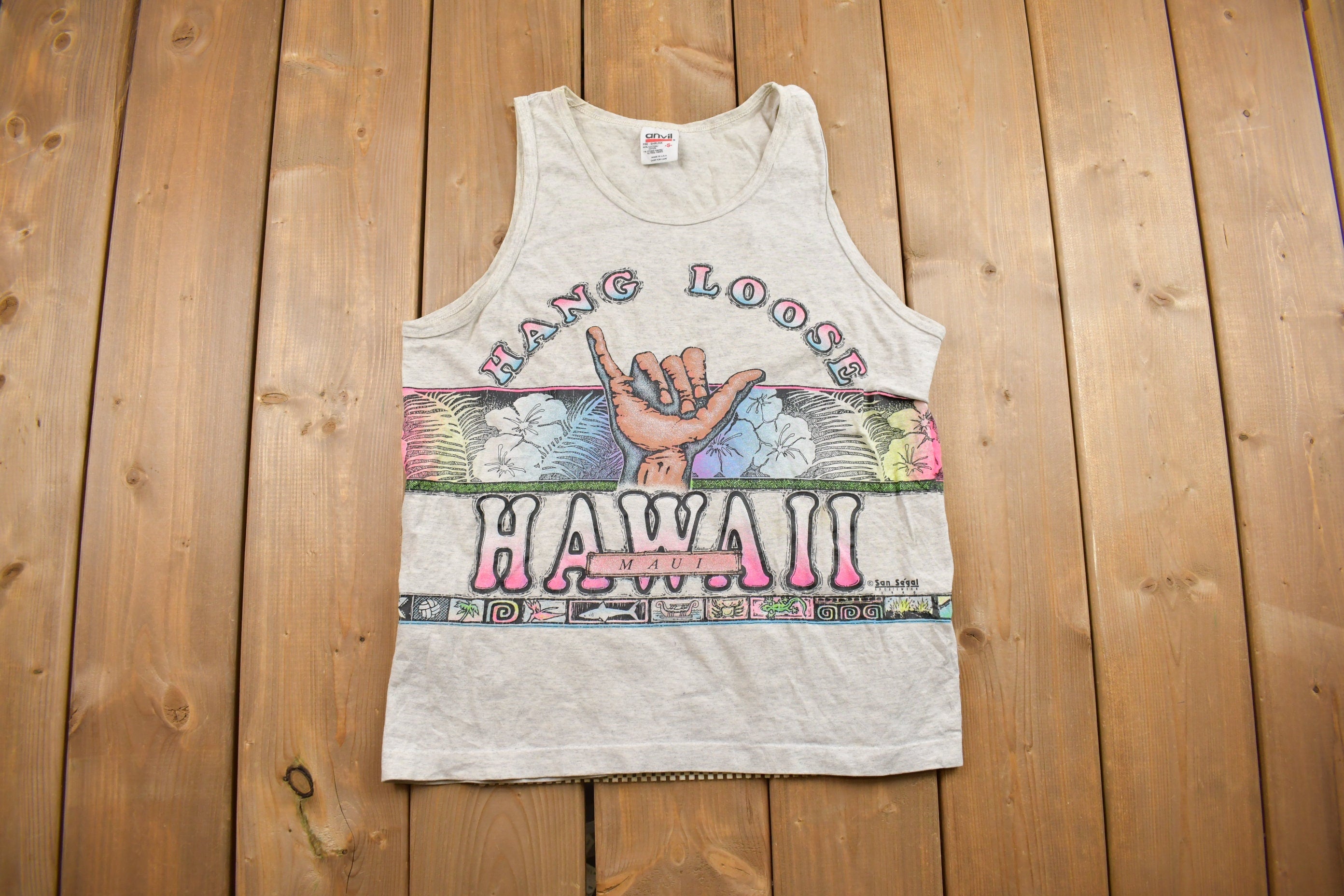 Vintage 1990s Hang Loose Hawaii Souvenir Tank Top