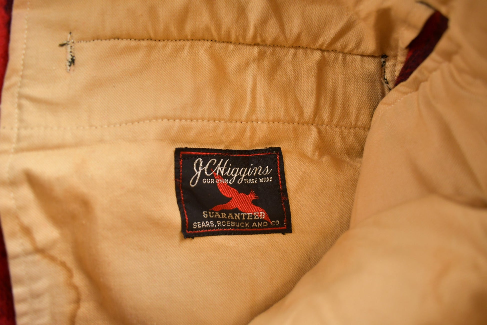 Vintage 1960s JC Higgins Buffalo Plaid Wool Pants Size 38x30