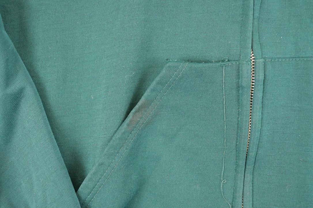 Vintage 1980s Thermal Zip Up Hoodie Sweatshirt Men's L