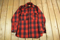 Vintage 1940s Pilgrim Wool Buffalo Plaid Button Up Shirt Men's Large