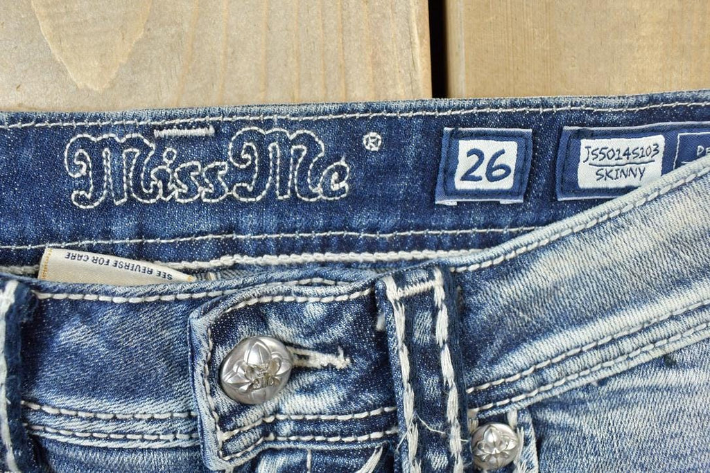 Vintage Y2K Miss Me Skinny Low Rise Jeans Size 26x31