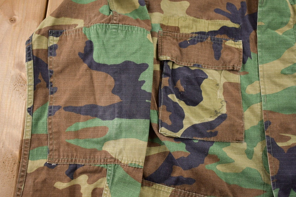 Vintage 1980s Military Army Camo Button Up Shirt