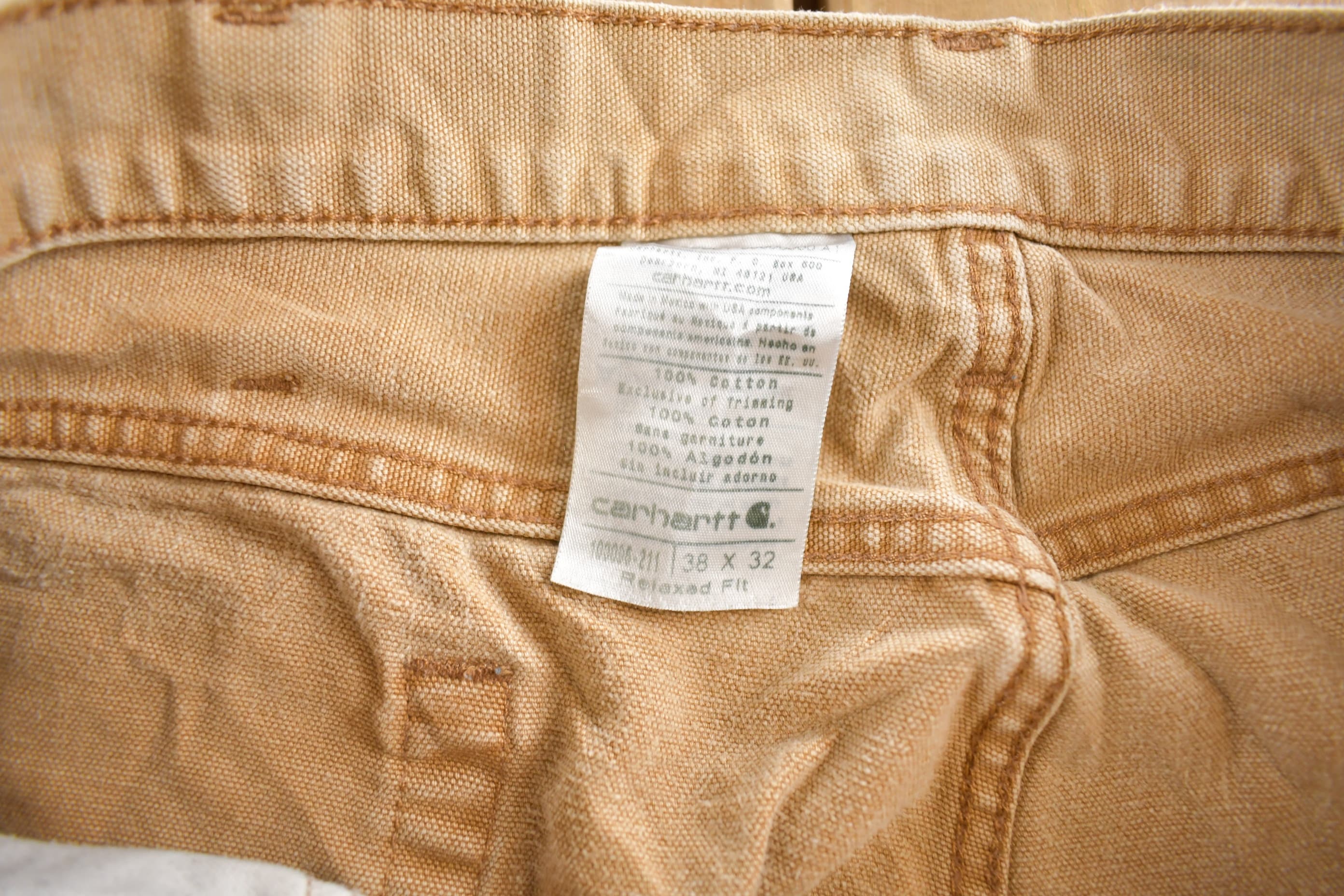 Vintage 1990s Beige Carhartt Work Pants Size 38x32